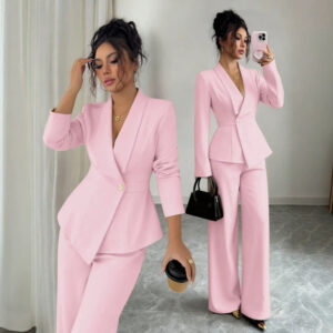 Blazer And Wide-leg Pants Two-piece Set