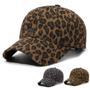 Men's And Women's Full-print Contrasting Leopard Print Distressed Holey Adjustable Retro Fashion Baseball Cap For Outdoor Sun Protection Classic Baseball Cap Suitable For Daily Outings And Casual Acti