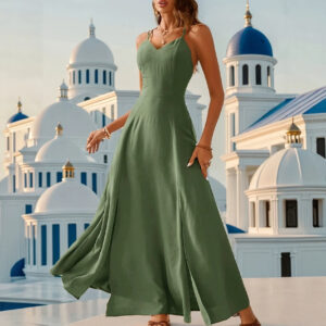 Sleeveless Backless Slit Maxi Dress