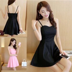 Womens Sexy Fashionable Waist-cinching Strap Dress