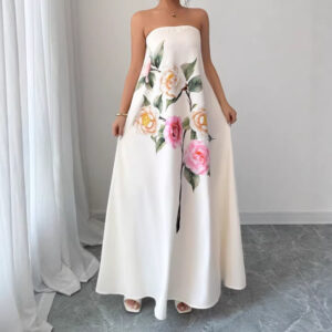 Womens Fashionable And Casual Off-shoulder Floral Dress
