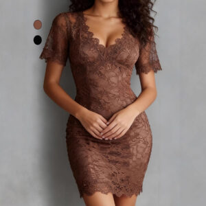 V-neck Lace Fashion Slimming Dress For Women