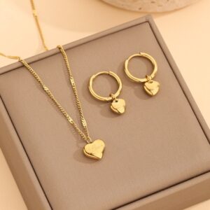 Carved Heart Titanium Steel Necklace For Women